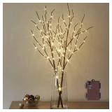 Birchlitland Lighted Brown Branches 32IN 100 LED with Timer Battery Operated, Artificial Tree Branch with Warm,Willow Branch Lights for Home Bedroom Fireplace Christmas Holiday Decoration
