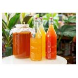 Flip Top Glass Bottle [1 Liter  33 fl. oz.] [Pack of 6]  Swing Brewing with Stopper for Beverages, Oil, Vinegar, Kombucha, Beer, Water, Soda, Kefir Airtight Lid and Leak Proof Cap Clear