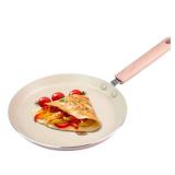 LECOOKING Crepe Pan, Dosa Pan, 8.7 inch Nonstick Crepe Pan, Dosa Tawa Tortilla Pan, Induction Compatible (Light Pink)