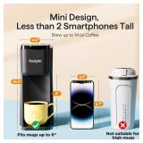 Tastyle Mini Hot and Iced Coffee Maker Single Serve, for K Cup and Ground, 6 to 14 Oz Brew Sizes, with Recipe Book, for Home, Travel, RV, Office and Dorm, Classic Black (2.0 Version)