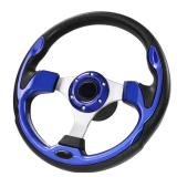 QYMOPAY 12.5inch Boat Steering Wheel, 34 Inch Axle Marine Steering Wheel Adapter, Anti-Slip Carbon Fiber for Boats, Yachts, Pontoon Boats Blue