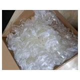 Zopeal 30 Pcs Champagne Coupe Glasses 5 oz Plastic Champagne Tower Disposable Martini Glasses Stackable Stemmed Margarita Coupe for Wedding Birthday Halloween Party Bar(White,Gold Glitter)