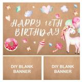 HunnmingRe 3 Pcs Large Blank Kraft Paint Paper Banners DIY Blank Banners for Indoor Display, Kraft Paper Banner for Wall Signs Painting Birthday Graduation Wedding Party Decoration(3 x 4 Feet)