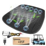 10L0L Universal Golf Cart Cooling Seat Cover,12V-24V Cooling Seat Cushion for Summer Driving,8 Turbo Fans Ventilated Car Front Seat Cover for Club car DS Precedent EZGO TXT RXV Yamaha (Black Grey)