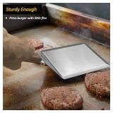 Extra Wide Spatula, Large Metal Spatula with Full Tang Wooden Handle and Beveled Edges for Skillets, Griddles and Grills, Pancake Flipper Turner, Smash Burgers Turner, 6 x 5-inches