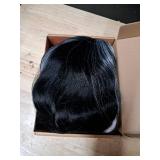 Mildiso Cruella Deville Costume Women Girls Dalmatian Costume Cruella Deville Wig with Gloves Necklace Earrings Short Black and White Wig Curly Wavy Wig with Accessories M127BW