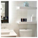 Restroom Bathroom Decor for Shelves, Funny Wooden Farmhouse Mini Book Stack for Bathroom Toilet Shelf Sign Decor Two-Sided Tabletop Decorative Set of 3 (black)