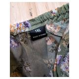 Floral Sage Green Summer Dress 1XL