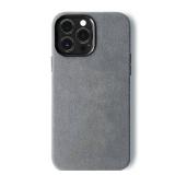 ALTRAALMA for Alcantara Full-Wrap Phone Case for iPhone 15 Series, Compatible with Mag-Safe Wireless Charging, Handmade Full-Wrap Italian Synthetic Suede Cover (for iPhone 15 Pro, Gray)