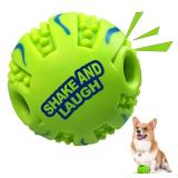 Spiky Interactive Dog Toys Ball, Shaking with Gibbering Sound, for Training, Teeth Cleaning and Herding, Wave, XS, 2.75 in (7 cm)