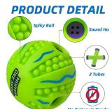 Spiky Interactive Dog Toys Ball, Shaking with Gibbering Sound, for Training, Teeth Cleaning and Herding, Wave, XS, 2.75 in (7 cm)