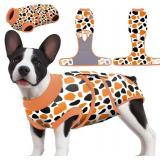 PetWarm Dog Surgical Recovery Suit, Recovery Suit for Female Male Dogs, Dog Onesie After Surgey Spay Neuter Professional Pet Abdominal Wounds Bandages, Leopard Pattern, Orange, S