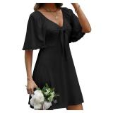 MixShe Summer Dresses for Women 2025 Italian Dress Fall Fashion Plus Size Beach Vacation Clothes Elegant Classy Sundresses Wedding Guest Maxi Seniors Outfits Black Large