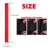 KHGUZ 2PCS Extra Long Car Seatbelt Cover, 29.53 inches Soft Leather Vehicle Safety Seat Belt Strap Cushion, Comfortable Auto Shoulder Neck Chest Protection Pads Accessories, Extremely Long (Red)