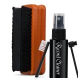 4in1 Vinyl Record Cleaner Kit, Vinyl Records Cleaning Kit for Records Albums, Includes 2in1 Velvet and Microfiber Brush, XL Cleaning Liquid, Duster and Turntable Stylus Brush