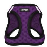 Best Pet Supplies Voyager Step-in Air Harness - All Weather Mesh, Reflective, No Pull Harness for Dogs, Cats - Secure with Hook and Loop Fastener, Buckle, Double D-Rings - PurpleBlack Trim, S