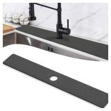 LOPNUR Faucet Mat for Kitchen Sink Protectors, 29 Inch Extra Long Kitchen Sink Splash Guard Behind Faucet, Cuttable Bathroom Water Splash Guard with Super Absorbent Diatomite Fast Drying, Grey