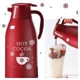 LemonRoad 1 Pcs 68 oz Hot Chocolate Drink Dispenser Red Cocoa Drink Dispenser for Keeping Christmas Hot Cocoa Bar Supplies for Chocolate Party Favors Supplies