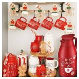 LemonRoad 1 Pcs 68 oz Hot Chocolate Drink Dispenser Red Cocoa Drink Dispenser for Keeping Christmas Hot Cocoa Bar Supplies for Chocolate Party Favors Supplies