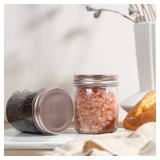 novelinks 8 oz Clear Plastic Jars with Screw-On Lids - BPA-Free Refillable Storage Containers for Slime, Spices, Crafts, Kitchen and Home Organization (16 Pack,Rose Gold)