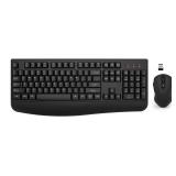 Wireless Keyboard and Mouse Combo, EDJO 2.4G Full-Sized Ergonomic Computer Keyboard with Wrist Rest and 3 Level DPI Adjustable Wireless Mouse for Windows, Mac OS DesktopLaptopPC