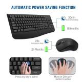 Wireless Keyboard and Mouse Combo, EDJO 2.4G Full-Sized Ergonomic Computer Keyboard with Wrist Rest and 3 Level DPI Adjustable Wireless Mouse for Windows, Mac OS DesktopLaptopPC
