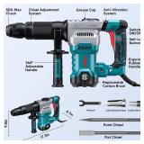 ENEACRO SDS-Max Demolition Jack Hammer for Concrete, Lightweight 11 Amp Electric Demo Chipping Hammer?Aluminum Alloy Shell, Vibration Control, Includes Grease, Tool Bag and Chisels