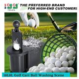 10L0L Golf Cart Ball Washer and Club Head Cleaner Kit Universal for Yamaha, EZGO, Club Car, Star EV, with Detachable Bracket- Black