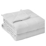 yescool Weighted Blanket for Adults (20 lbs, 60 x 80, White) Cooling Heavy Blanket for Sleeping Perfect for 190-210 lbs, Queen Size Breathable Blanket with Premium Glass Bead, Machine Washable