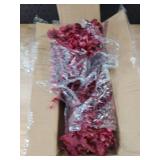 Grunyia 16 Bundles Artificial Boxwood Flowers Outdoor UV Resistant, 13.5in Fall Faux Greenery for Porch Planters Thanksgiving Decor - Fake Plants for Garden, Fireplace, Front Door(Wine Red)