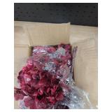 Grunyia 16 Bundles Artificial Boxwood Flowers Outdoor UV Resistant, 13.5in Fall Faux Greenery for Porch Planters Thanksgiving Decor - Fake Plants for Garden, Fireplace, Front Door(Wine Red)