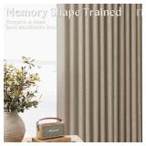 Grey Beige Linen Kitchen Curtains 45 Inches Long 2 Sets Basement Curtains for Small Window Pinch Pleated Back Tab Linen Blend Short Cafe Boho Semi Sheer Back Tab Drapes for Bay Windows Bedroom 40x45