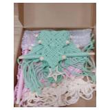 HunnmingRe Pastel Christmas Tree Decoration 3 Set Macrame Christmas Wall Decoration Hanging Ornaments Boho Wall Decor for Party Supplies