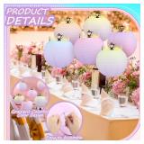 Baquler 6 Pack Princess Paper Hanging Lanterns 9.8 Inch Colorful Paper Lanterns Tiara Crown Birthday Decorations Pastel Princess Hanging Decors for Girl Baby Shower Birthday Wedding Party Supplies