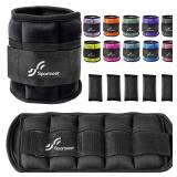 Sportneer Adjustable Weighted Ankle Weights Set 1 Pair 2 4 6 8 10 Lbs Leg Weight Straps for Women Men for Gym,Fitness, Workout,Walking, Jogging,1-5 lbs for Each Ankle, 1 Pair 2-10 lbs (Black)