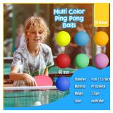 D-Xam 30 Pcs Colored Ping Pong Balls 40mm Table Tennis Ball, Plastic Ping Pong Balls for Games, Arts, Party, Pet Toys, School Activities, Teachers Must Have