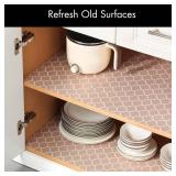 Cooyes Shelf Liner for Kitchen Cabinets  Non-Adhesive Waterproof Drawer Liner  Durable EVA Material Easy-to-Cut Shelf Paper for Refrigerator, Cupboard, Dresser with Modern Pattern