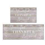 Grateful Thankful Blessed Kitchen Rugs Set of 2 Beige Non-Slip Kitchen Rug and Mat Cushioned Comfort Kitchen Standing Rug for Kitchen Floor Farmhouse Thanksgiving Decor 17\x47\in+17\inx30\inin