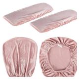 Tallew 4 Pcs Office Chair Covers Set Computer Universal Protective Stretchable Chair Seat Covers Desk Armrest Slipcovers Pads Office Cushion Backrest for Rotating(Light Pink)