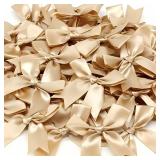 Gold Gift Wrap Bows - 50pcs 3.3 Inch Elegant Bows for Gift Wrapping, Party Decorations, Wedding Decor, Birthday Presents, Holiday Gifts, DIY Crafts, Baby Shower, Anniversary, Christmas, Gift Bags
