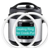 2-Pack Original Sealing Ring for Crock Pot 8 Quart Pressure Cooker, Silicone Gasket for Crockpot pressure cooker 8Qt, Replacement Parts for CrockPot pressure cooker 8 Quart [SCCPPC800-V1], Clear