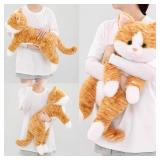 Leahaoe Large Weighted Stuffed Cat 5Lbs 26\, Soft and Cuddly Orange Weighted Cat Stuffed Animal Perfect for Stress Relief and Comfortin