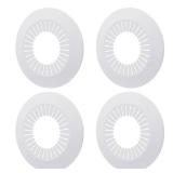 FOCMKEAS 4Pcs Pipe Cover Decoration, Fit 90-114mm(3.5\-4.5\in) Pipe PP Plastic Flangen Water Pipe Cover Decoration, Escutcheon Pipe Collar for Wall Pipe Tube Decoration, Whitein