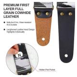 Nefelibata Guitar Strap Camo with Head Cowhide Leather Ends for Acoustic Guitar Electric Guitar Bass Guitar Straps with Free Lock and Headstock Strap
