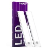 Under Cabinet Lights Motion Sensor Light Indoor 1500mAh Rechargeable LED Closet Lights Battery Operated Under Counter Lights for Kitchen (White, 2Pack)