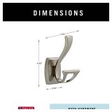 DELTA Dansant Towel Hook, Robe Hook Satin Nickel Towel Holder for Bathroom, Bathroom Accessories, 135241 2.4 x 2.9 x 4.8 Inches