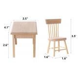 Z MAYABBO Wooden Dollhouse Furniture of Table and Chair, Miniature Dollhouse Accessories of Dining Room Accessory - 112 Scale