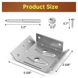 Fixirons Surface Mount Corner Brackets for Desk Legs Coffee Table Dining Table Bench Legs with Accessories (4 PCS)