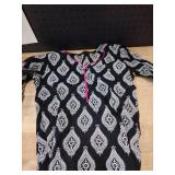 Ladies black white pattern dress size M