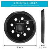 Mudder 2 Pieces 5 Inch 8 Hole Hook and Loop Orbital Sander Replacement Pad Backing Pad (Black)